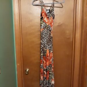 Beautiful floral and animal print maxi dress